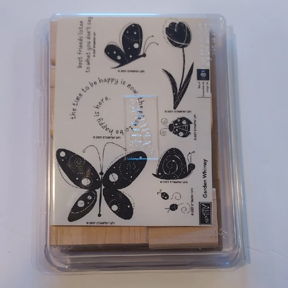 Rubber Stamps Garden Whimsy Friendship Theme Set Of 8